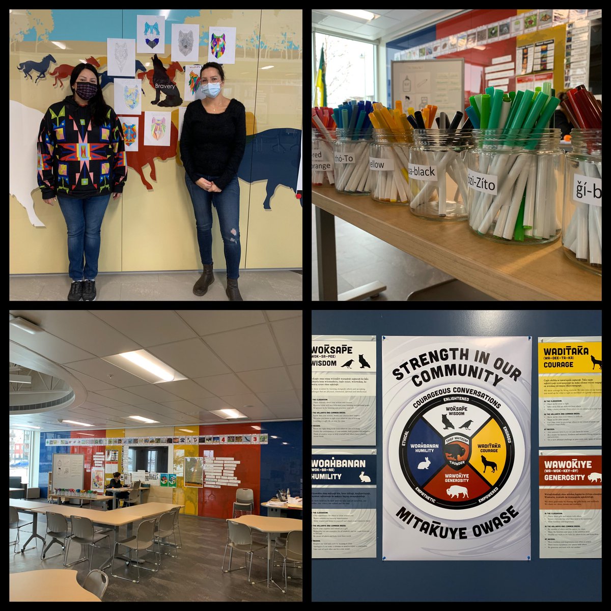 chief_school's tweet photo. Language is the foundation of culture. At CWC, Janet Villeneuve teaches Dakota language to our Dakota Whitecap students, and Crystal Sandy supports the students in the program. #wearegrateful #culture #dakotalanguage #whitecapdakotafirstnation #spsd #knownvaluedbelievedin https://t.co/pzfitLbyTW