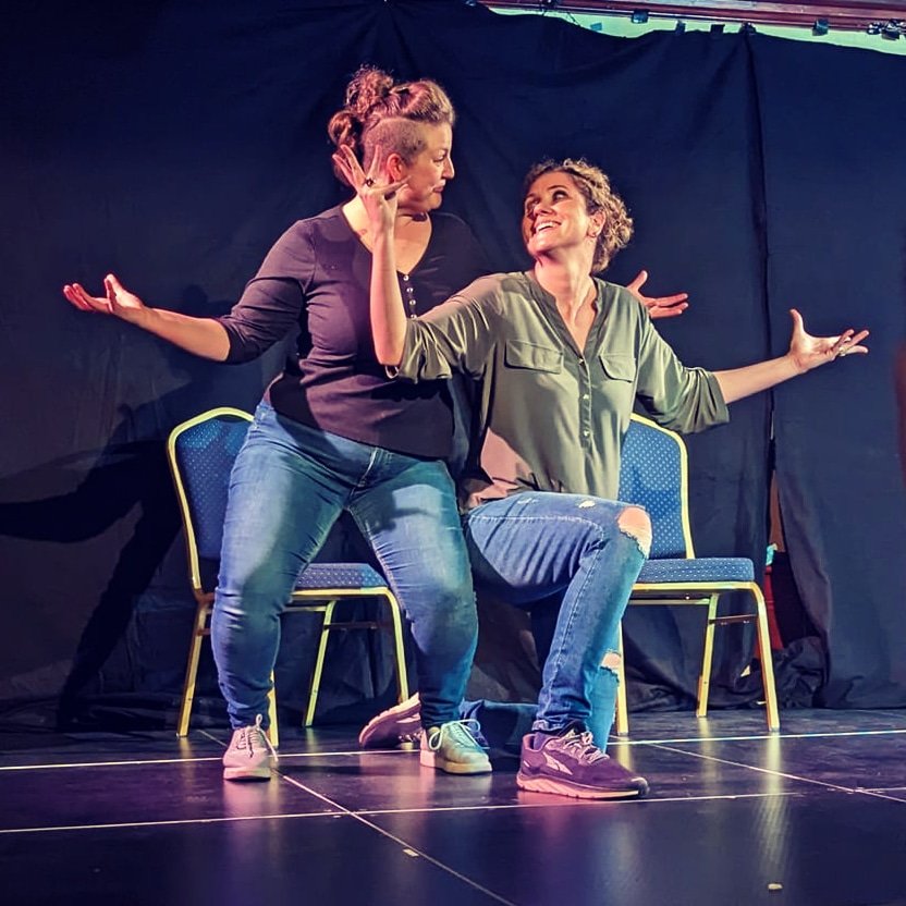 jesssssimprov's tweet photo. Thank you to everyone who explored Silvania with us last night at @improvfestirl, and to Jon Nguyen who took this photo of us in action! Catch Jessica in the Improvised Detectives Show tonight and check out the rest of the shows this weekend: https://t.co/tGyT24aU0I https://t.co/YOoP4fuyxh