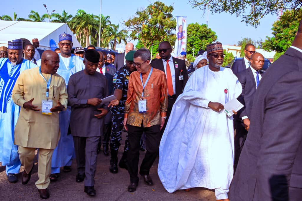 Happening now: The arrival of the President ably represented by the Vice President Prof. Yemi Osinbajo GCON