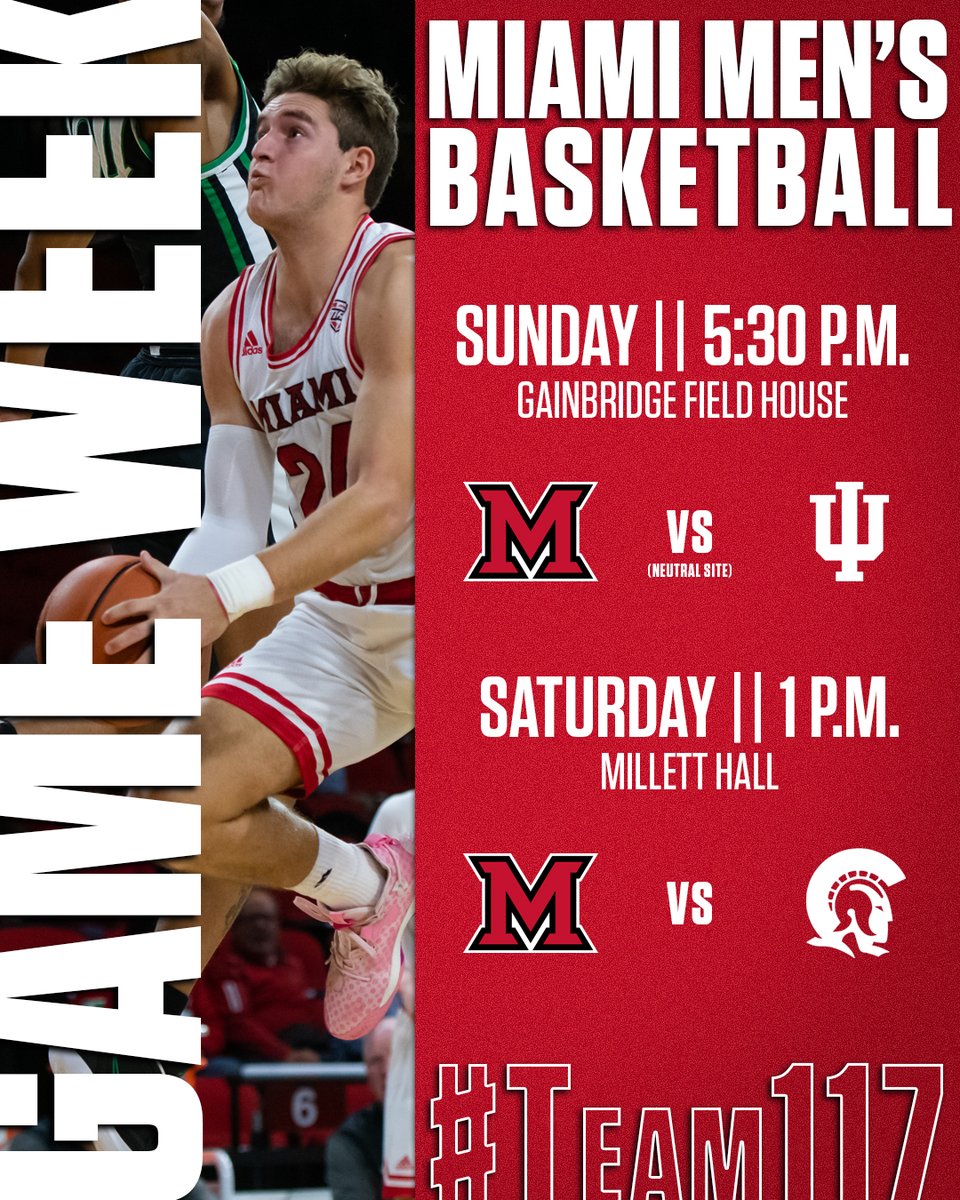 Indy ➡️ Oxford. Another week of 𝙗𝙪𝙨𝙞𝙣𝙚𝙨𝙨‼️

Student 🎟️: bit.ly/MiamiStudentTi…
Little Rock 🎟️: bit.ly/MBBvsLittleRock

#RiseUpRedHawks  #Team117