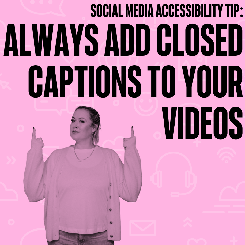 TheSMUnion's tweet photo. You've probably heard this before, but seriously, adding closed captions is SO important!

Closed captions make your content more accessible to people who are hard of hearing as well as those who watch videos with the sound off (on the bus after forgetting your AirPods, anyone?). https://t.co/vemuVkZ9Tz