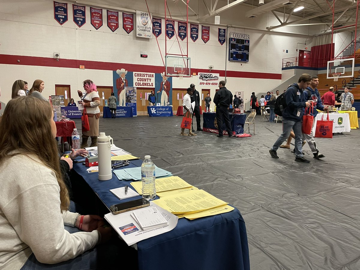 Participating in the career fair at Christian County Schools. Over 270 seniors in attendance. It is a good day!