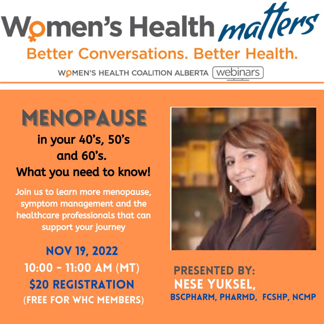 It's not too late to join the conversation of the WHC webinar on Nov 19;  ow.ly/wRms50Lx8aH
#menopause #nursepractitioner #perimenopause_symptoms #sexualhealth #betterconversation