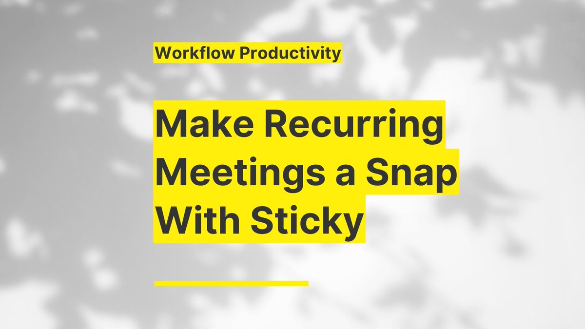 RealStickyApp's tweet image. Ever been stuck in a recurring meeting where you revisit the same agenda over and over? 😵‍💫 Sticky helps you avoid the dreaded meeting déjà vu by eliminating time-wasting activities and keeping all the info you need at your fingertips. How?

➡️ sticky.app/post/make-recu…

#stickyapp