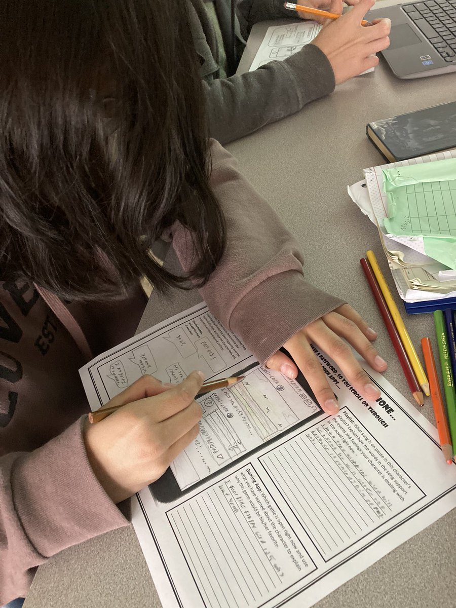 Fowler7th's tweet photo. Fun Outsiders Characterization activity- “Phone it in!” #gkcogs https://t.co/WjuNwARAaN