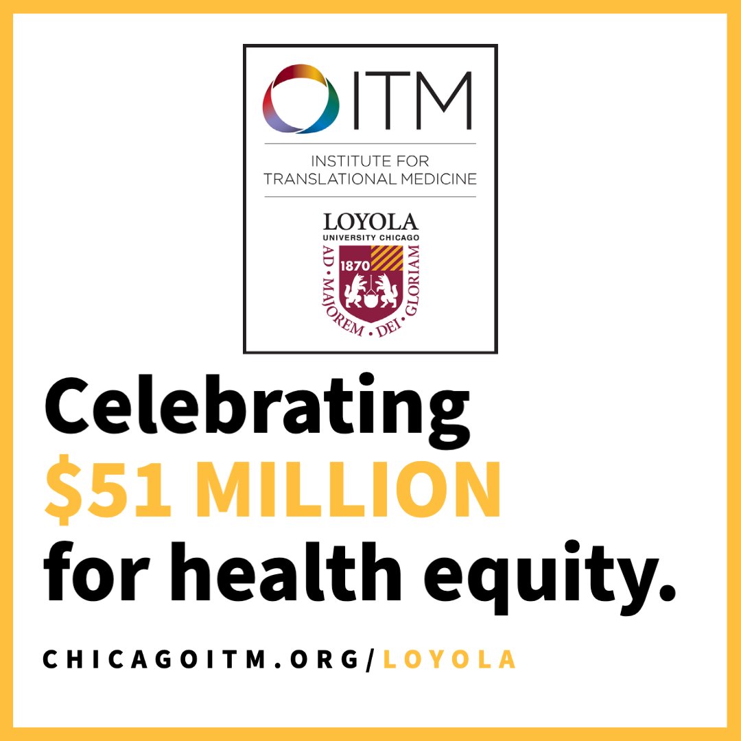 LoyolaParkinson's tweet photo. Loyola is one of six universities and health systems teaming up to improve health equity with the support of a $51 million grant from @NIH. 

The partnership, called @ChicagoITM, seeks to support health research breakthroughs. More: https://t.co/7fnaXQRPz9 https://t.co/vLTUI3Ao2o