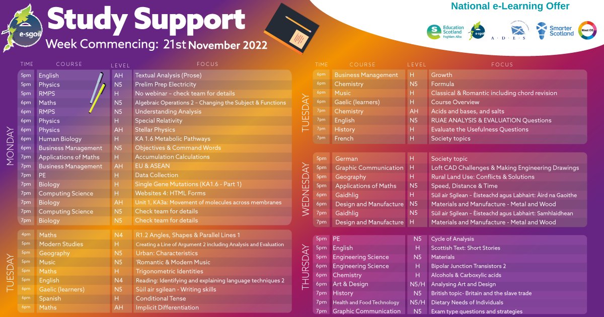 eSgoil's tweet photo. Have a look at what's on at e-Sgoil for wb21st November https://t.co/WOtVUiEkgc