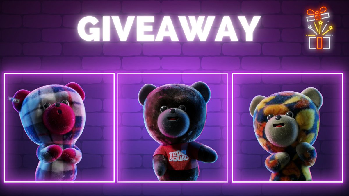 🎁 #NFTGiveaway 🎁
Cute Teddys coming to #Cardano - verified on <a href="/jpgstoreNFT/">jpg.store</a> ✨

➡️ High Quality Art
➡️ Staking Program
➡️ Fully rigged 3D file

Prizes:
🏆1x #NFT
🏆100x HONEY
🏆3x WL Spots

Rules:
🧸Follow <a href="/teddysquad__/">teddysquad 🧸</a> 
🧸❤️+RT
🧸Tag 3 Friends

#CNFTGiveaway #NFTCommunity #NFTs