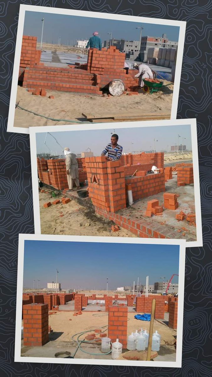 لقطات متعددة من آخر أعمالي المعمارية بمدينة القطيف بشرق السعودية عام ٢٠١٥ لبناء قصر سكني على دوريين من تصميمي وتنفيذي بالطوب الأحمر الفخاري فقط بدون استخدام الخرسانة المسلحة كنموذج فريد لتأصيل وتطوير العمارة الشرقية...طريقة بسيطة و حرف تقليدية في البناء