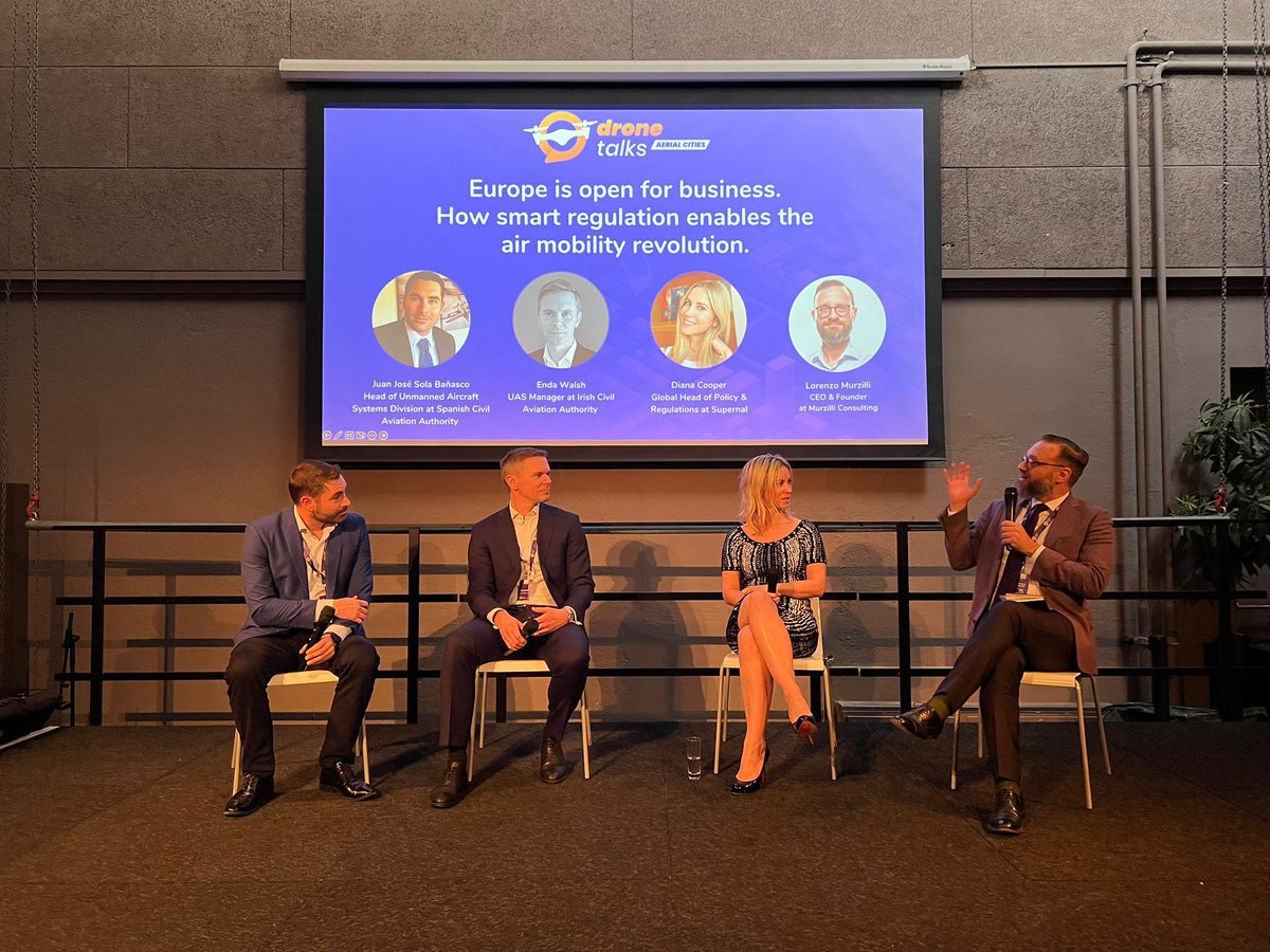 drone_talks's tweet photo. Europe is open for business. How smart regulation enables the air mobility revolution #aerialcities #dronetalks #mobility https://t.co/YXF6rrhOMh