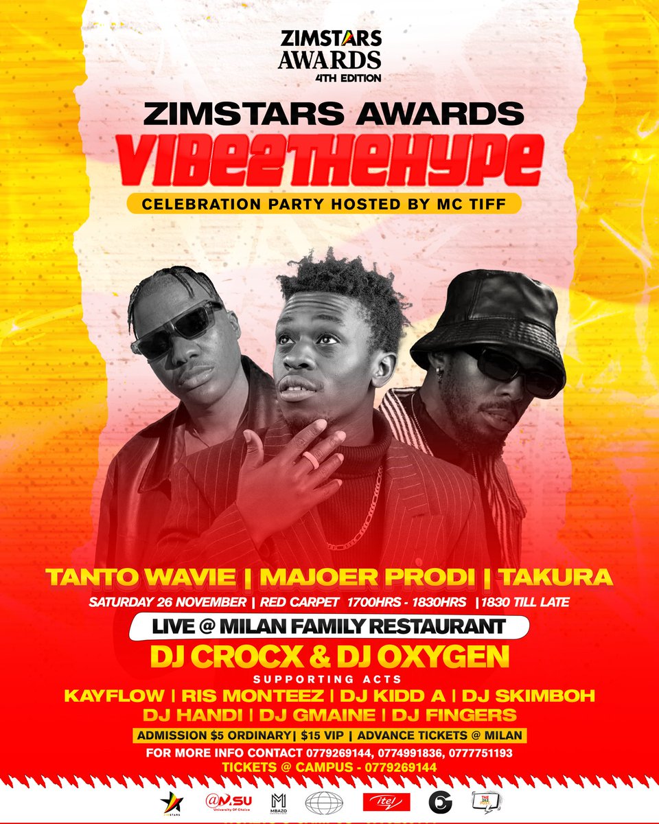 MilanGweru's tweet photo. Are you ready for the 26th. Zimstars awards live at Milan Family Restaurant. Make a date https://t.co/B6zipOcpxh