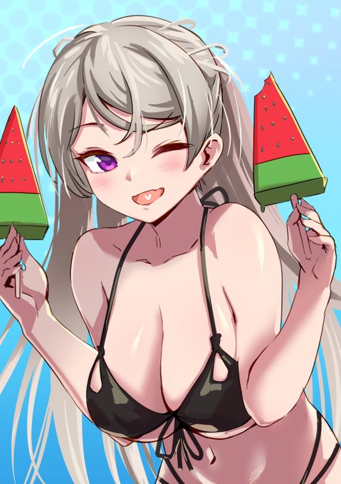 かぶちゃんと すいかばぁを たべよお 