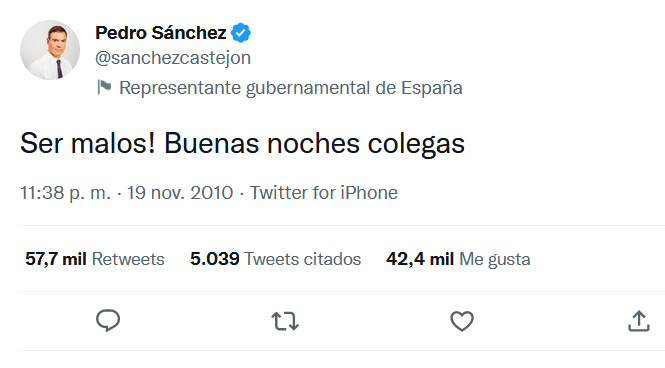 ¿Hacemos un hilo de momentos históricos de Twitter?

Venga, pasadme tweets o capturas históricas y las voy poniendo aquí. 

¡Empezamos con uno de los tweets más icónicos de Twitter España!