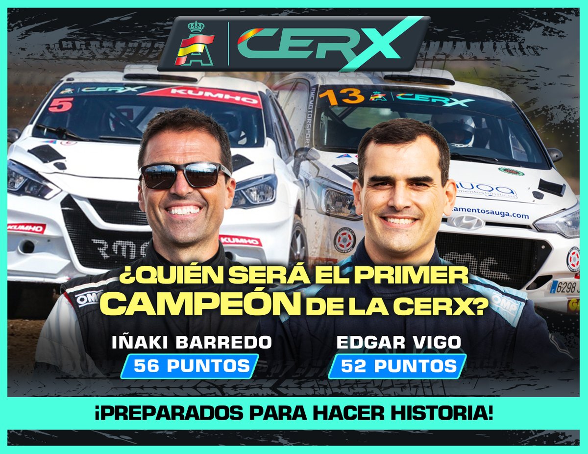 🔵 IÑAKI BARREDO 🆚 EDGAR VIGO 🔵

4 puntos separan a ambos por el título de CAMPEÓN 🏆

¿Quién se llevará el trofeo a casa? El <a href="/CircuitCalafat/">Circuit Calafat</a> será el escenario decisivo de la primera temporada de la <a href="/CERX_RFEDA/">Campeonato de España de Rallycross Loterías</a> 🏁

¡Preparados para hacer historia! 

#CERX #CERX1 #Rallycross