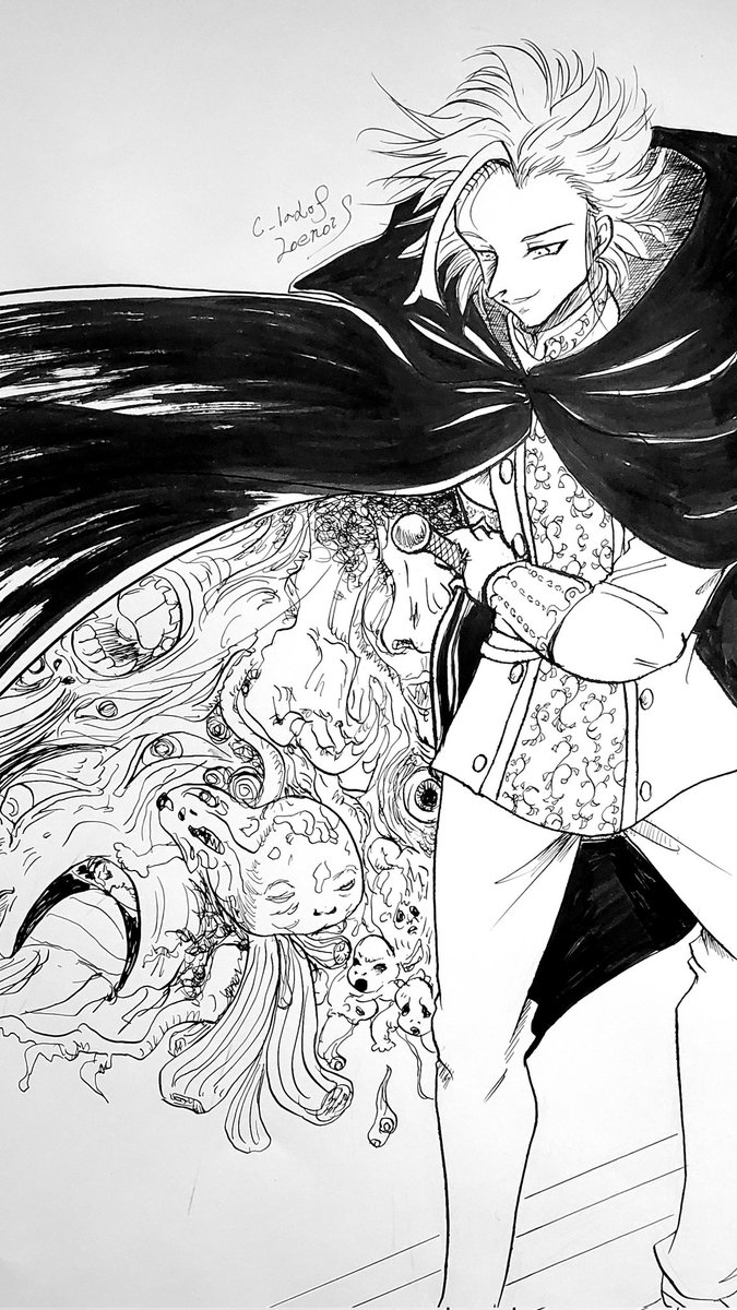 久しぶりにつけペンで描いてみた_φ(ﾟДﾟ ) 混沌アーサー 「七つの大罪