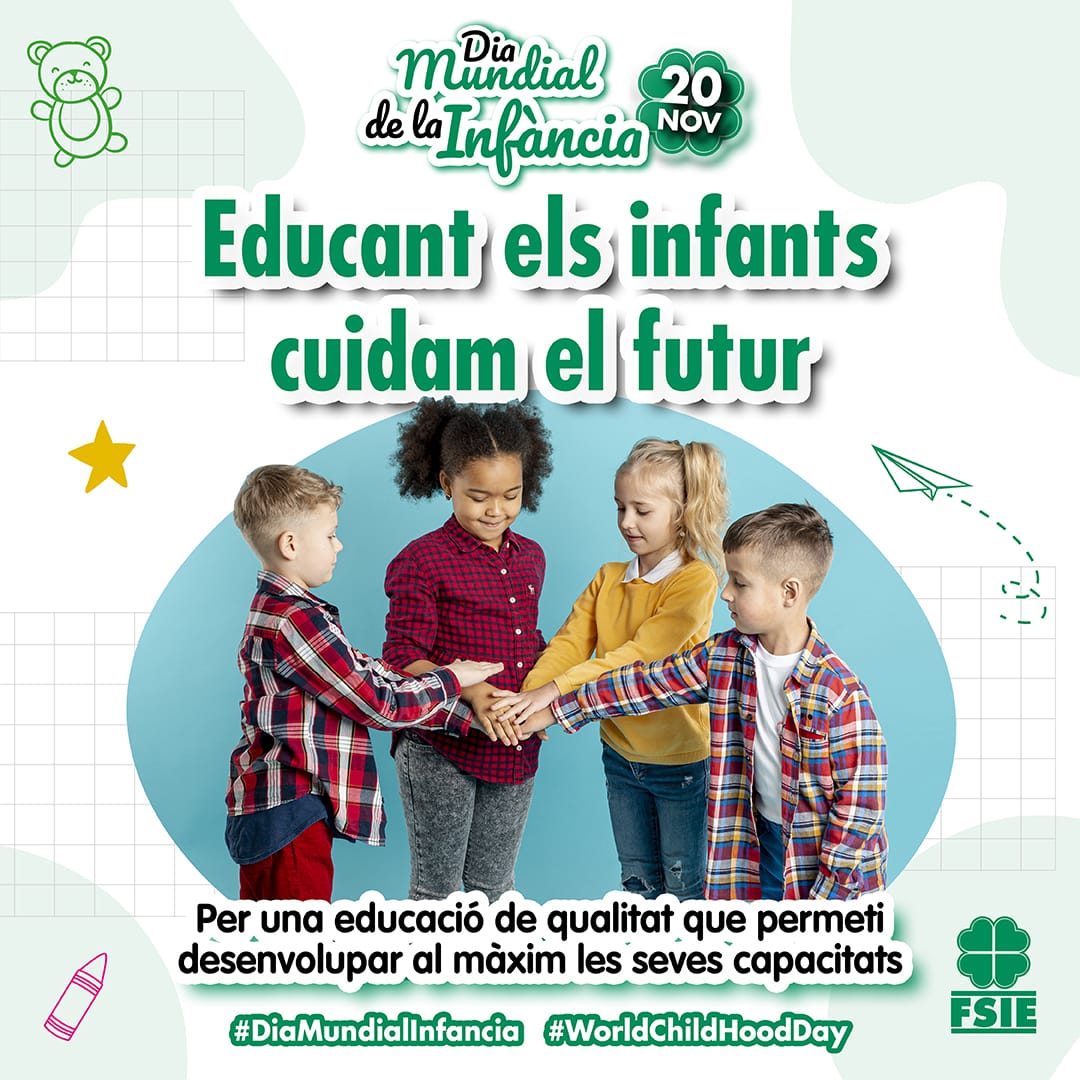 fsieib's tweet photo. 📢 FSIE llança la campanya “Educant els infants, cuidam el futur. Per una educació de qualitat, que permeti desenvolupar al màxim les seves capacitats”, donant suport a una vegada més la iniciativa promoguda per UNICEF el 20 nov,  Dia Mundial de la Infància. #diamundialinfacia https://t.co/07psBIMFpc