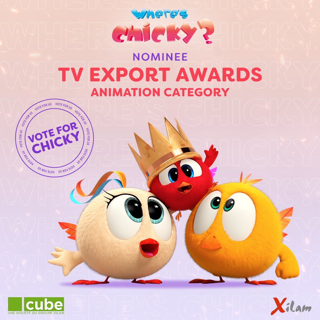 Proud to see our original creation 'Where's Chicky?' 🐥 nominated for the TV Export Awards in the Animation Category!
<a href="/cube_prod/">Cube Creative</a> @Unifrance @UnifranceTV