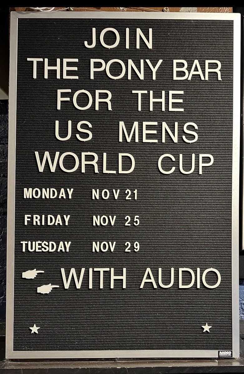 ThePonyBar's tweet photo. ICYMI - all the (US Men’s) Soccer @USMNT #WorldCup2022 - with audio!! #USMNT #staygoldpony #soccer #colortelevision #nyc #theponybar https://t.co/uYAHeRbY0a