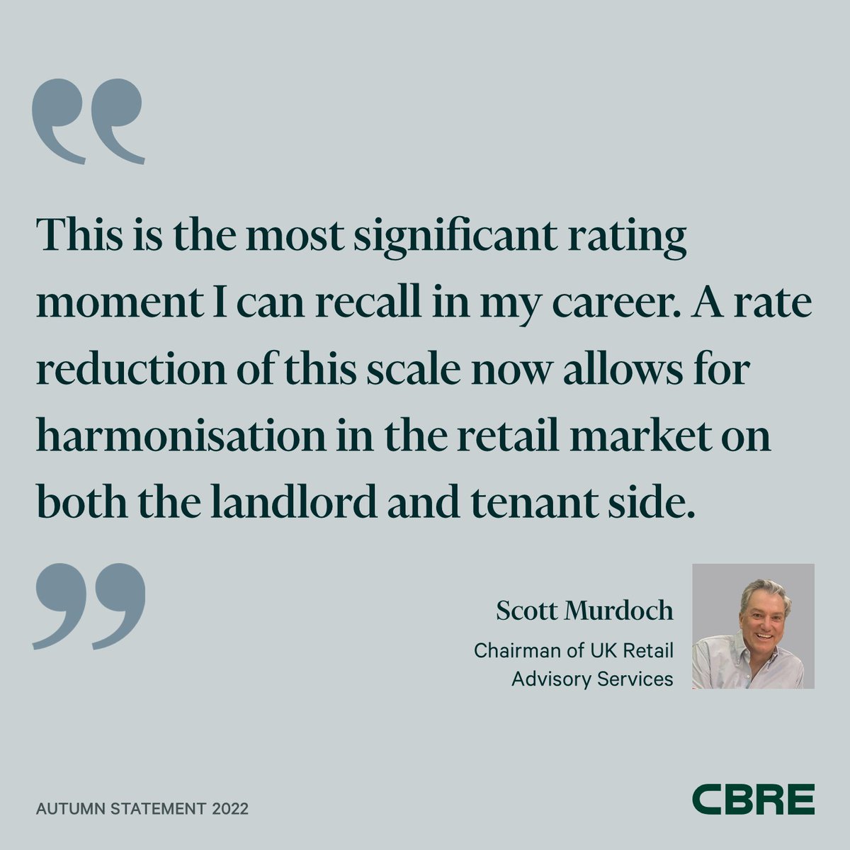 Scott Murdoch talks about how the rate reduction discussed in yesterday’s Autumn Statement will affect the UK retail market. cbre.co/3TNdFcG
