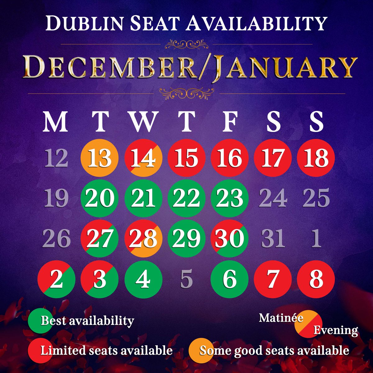 Get the napkins freshly pressed, we're about to open in Dublin! For the widest range of tickets and prices, check performances from December 20th and Be Our Guest this Christmas! 🌹