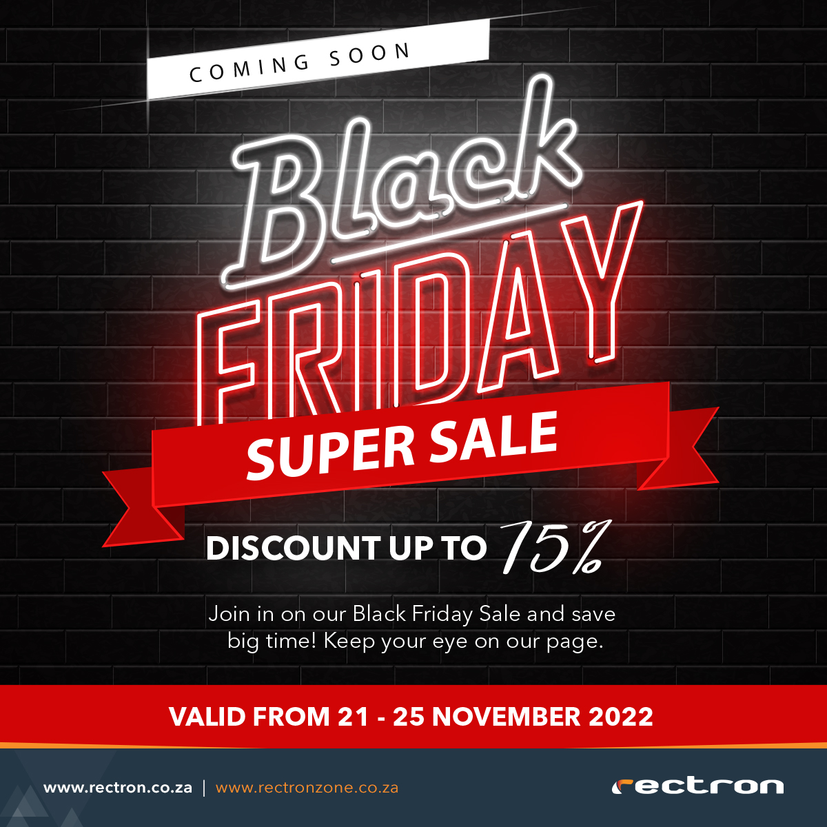 Rectron's tweet photo. We're kicking off our #blackfriday week on Monday! ๐๐
#RectronPartners are you ready? Up to 75%* off! https://t.co/aggvhD9rqd