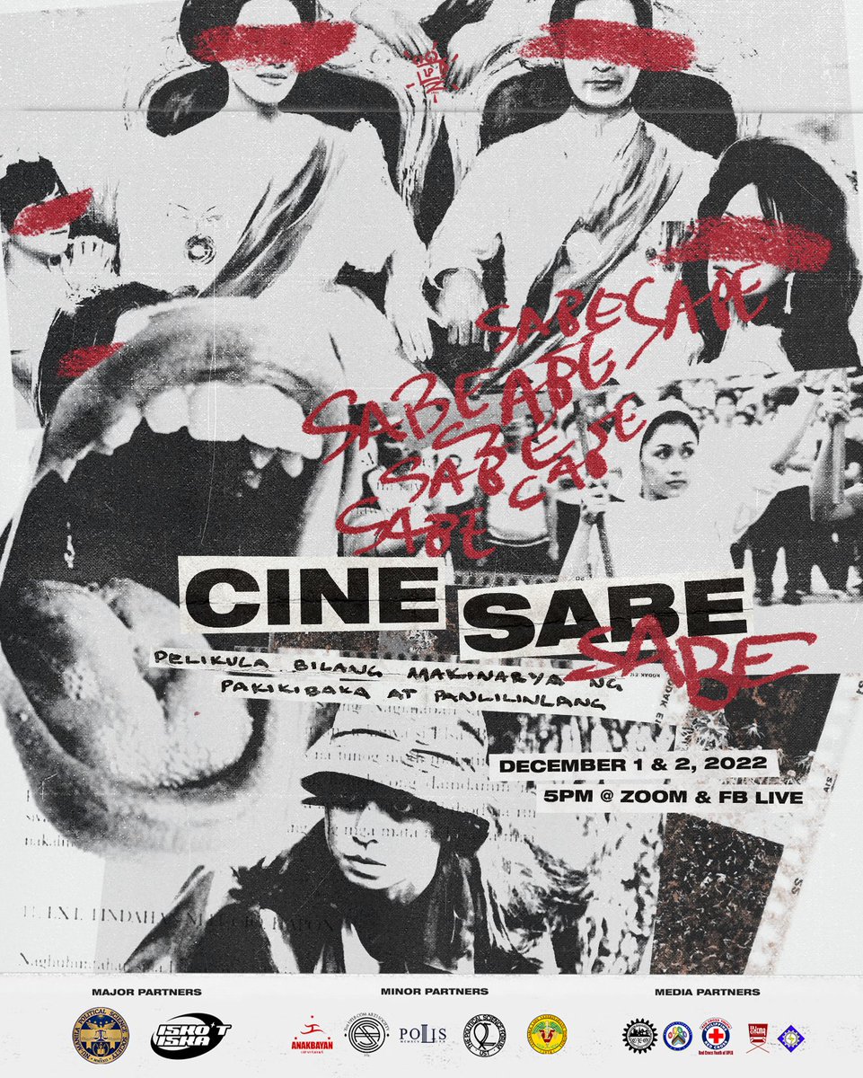 📢 Pinagsasabe mo? Sus, sabe-sabe lang 'yan ah!

Inihahandog ng <a href="/UPFilmCircle/">UP Film Circle</a> ang 💥CineSabe 2022: Pelikula bilang Makinarya ng Pakikibaka at Panlilinlang💥

Halina't makisali sa diskusyon ngayong📆Disyembre 1 at 2, ika-5 ng hapon.

#CineSabeSabe
#CineSabe2022
