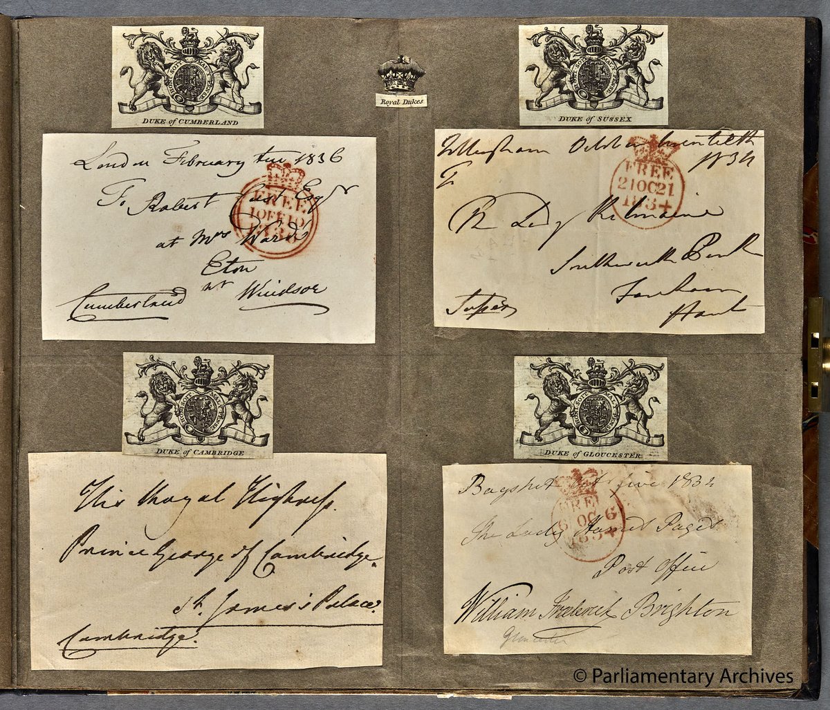 Random Friday this month is dedicated to all those ‘stamp crazy’ fans of Philately! As we showcase some 19thC Postal Franks that were presented to the House of Lords Library in 1904 by author Robert Needham Cust. The albums were collated in his days boarding at Eton. #TowerRandom