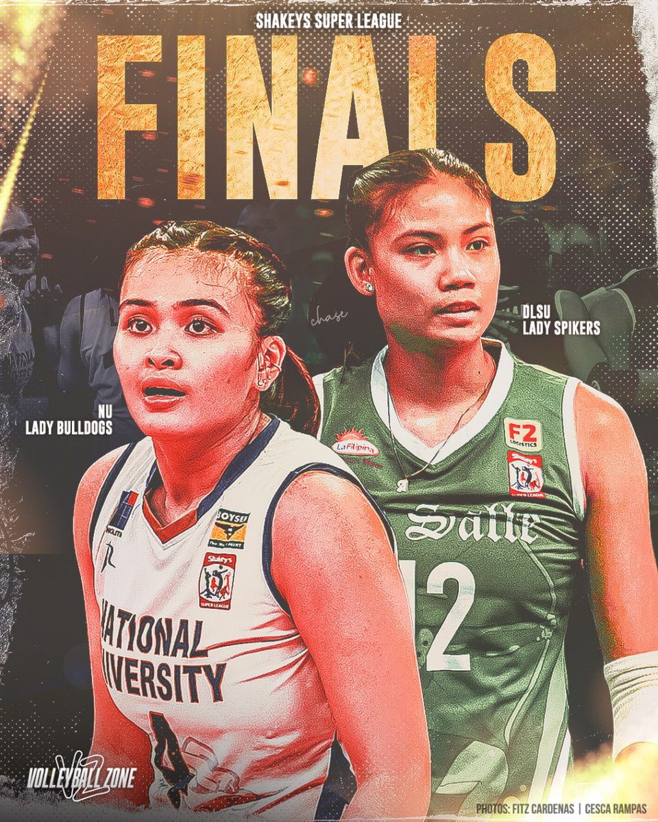 The NU Lady Bulldogs and DLSU Lady Spikers will battle it out tomorrow for the #ShakeysSuperLeague Championship.

NU or La Salle? 

Quote RT this tweet with your prediction!