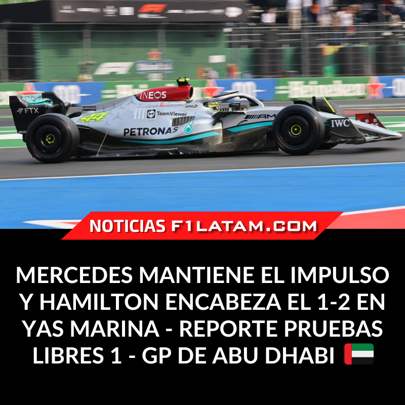 F1LATAMCOM's tweet photo. #F1 |  Mercedes mantiene el impulso y Hamilton encabeza el 1-2 en Yas Marina - Reporte Pruebas Libres 1 - #AbuDhabiGP🇦🇪 #F12022
-
🗒👉 https://t.co/4zia7G1TOS
-
#F1LATAM https://t.co/O7lKlHuriJ