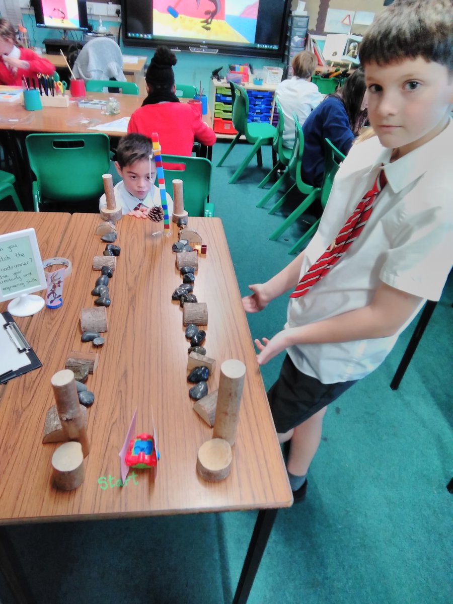 Carolside_PS's tweet image. Our creativity and engineering skills are being used to help Wylie Coyote catch the Roadrunner.  We have been using our Creative Thinking steps: wonder, explore, plan, create, test, celebrate and redesign.  Fabulous contraptions!  #CPSSTEAM #ERCSTEM