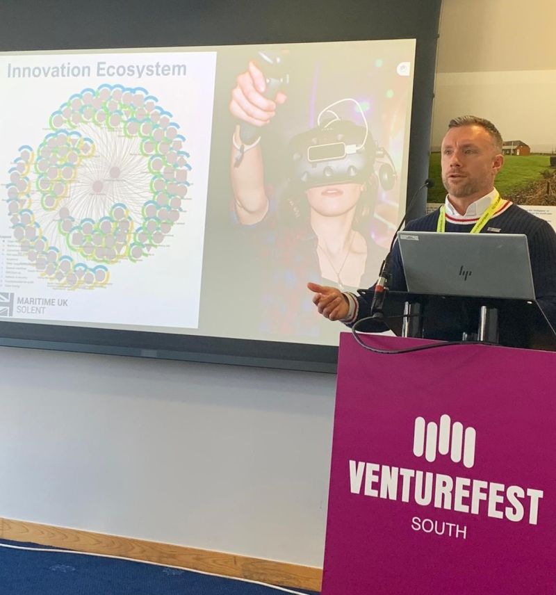halffullstu's tweet photo. Superb morning for @MUKSolent at @VenturefestSO yesterday discussing #Solent's outstanding maritime innovation ecosystem. https://t.co/2gXPI4q9c9
