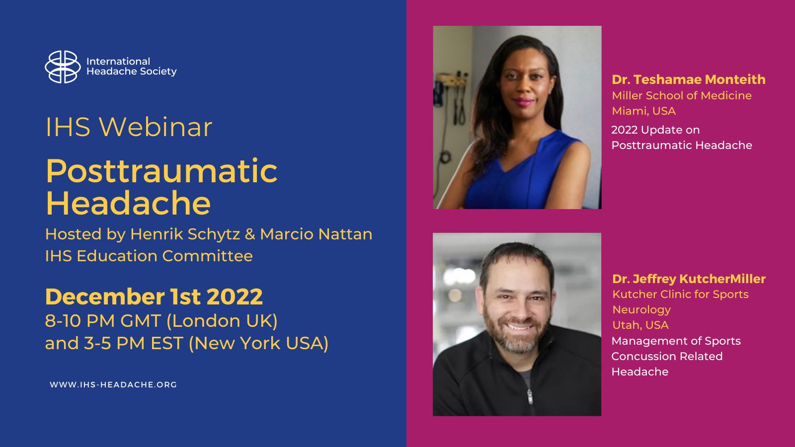 International Headache Society on Twitter soon! We are pleased