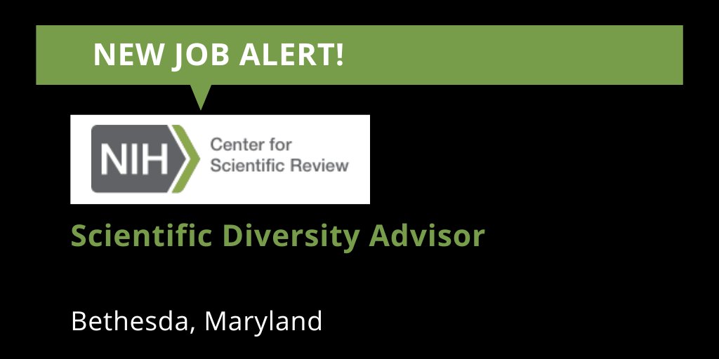 Scientific Diversity Advisor
Bethesda, Maryland
Find this &amp; other #STEM jobs on the SACNAS Career Center &gt;&gt;bit.ly/3V30PrR #advisor #NIH #Maryland #Bethesda