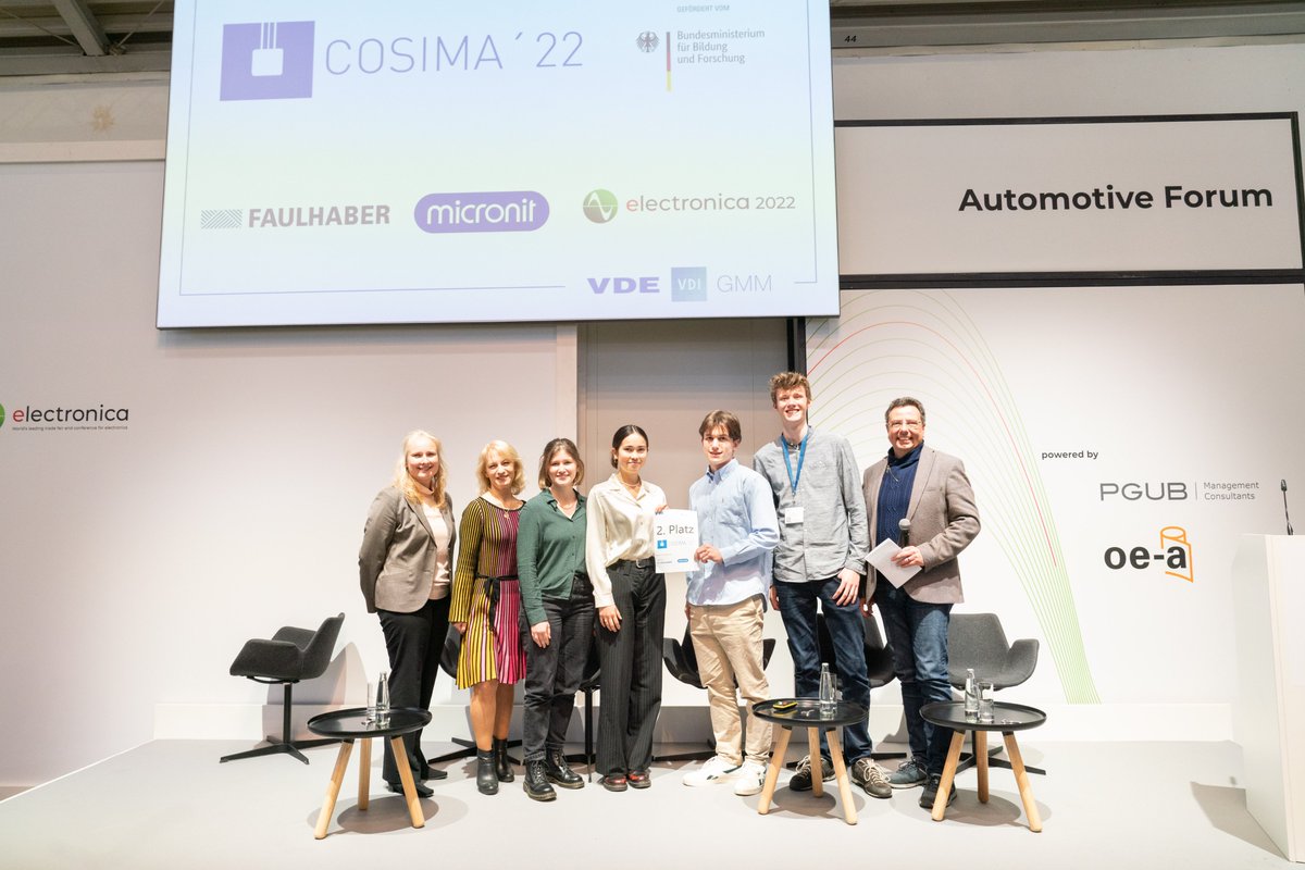 electronicaFair's tweet image. Making our everyday lives easier by using #sensors and #microsystems: We honor the effort of student teams from all over Germany at the COSIMA competition. Congratulations to the winning teams 🥇S.H.I.R.T., 🥈Orbio and 🥉 V-Feel System! #electronicaFair