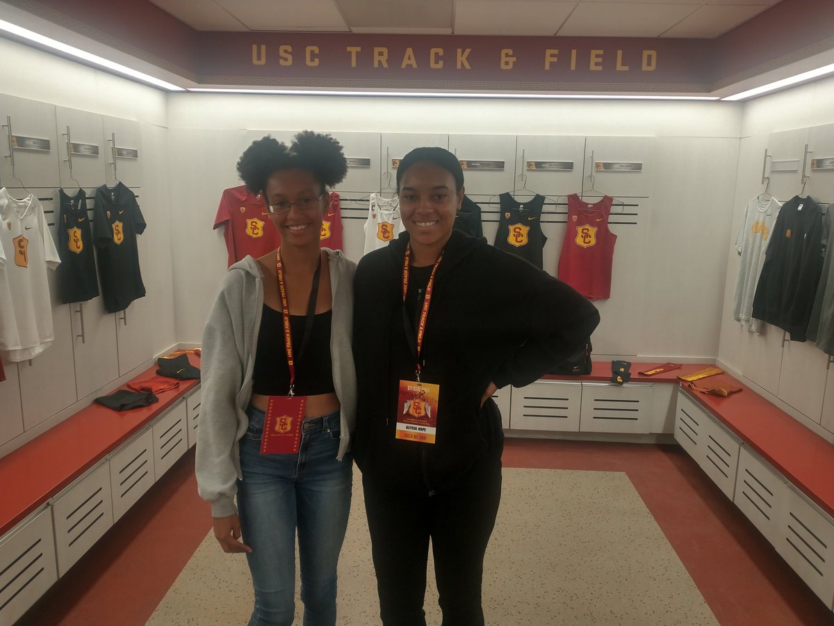 USACombine's tweet image. Jada Gatlin Mission Viejo HS and Alyssa Hope King HS. Two of the Top Jumpers in California at USC Official Visit @MilesplitCA @diablotrack @USC_Track_Field @USC_Athletics
