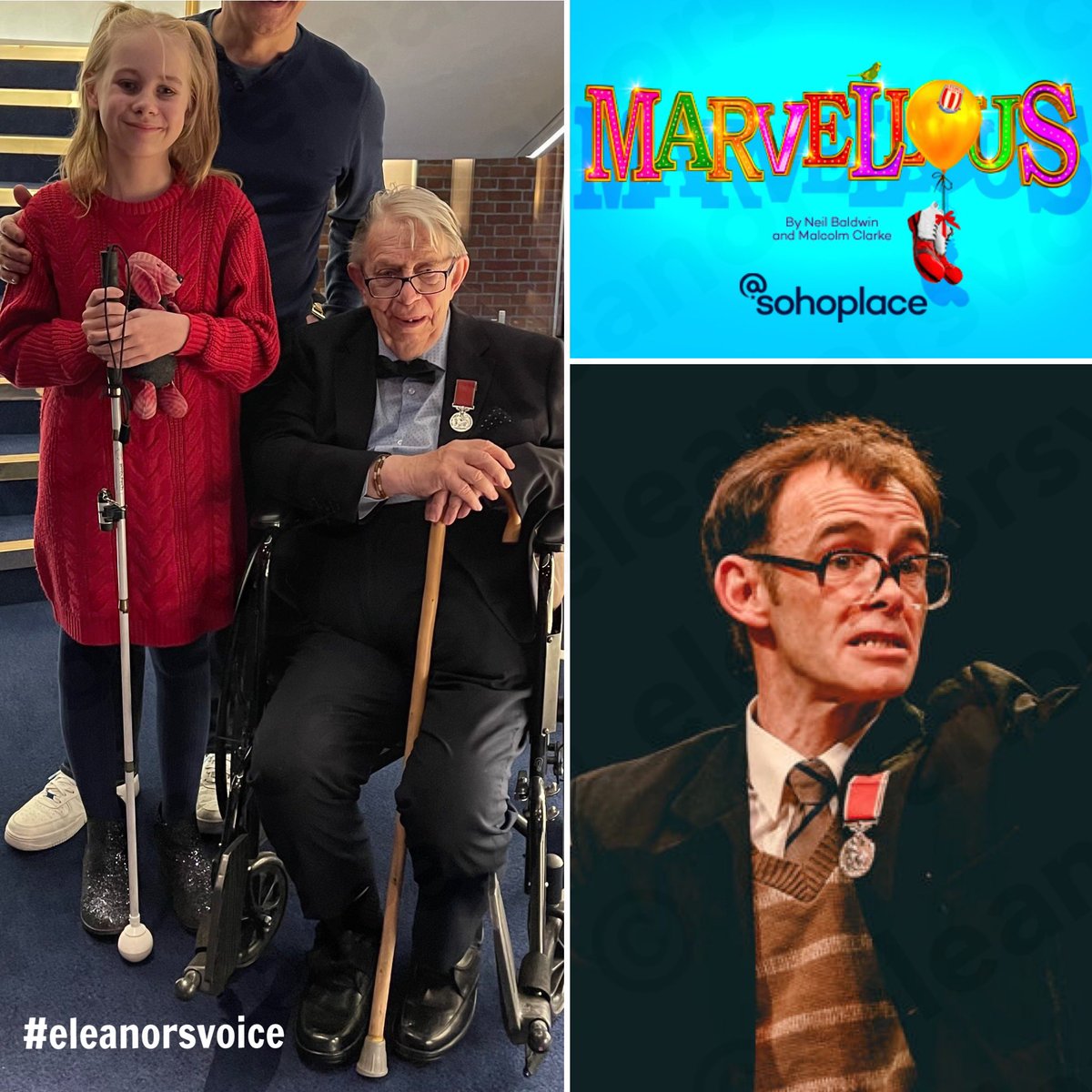 What an honour to meet THE @NelloBaldwin last night @sohoplacelondon debut show #MARVELLOUS. Thanks to @MousetrapTP & @VocalEyesAD. Michael Hugo & cast tell this life affirming & inspiring story so amazingly well. Highly recommend this one! #BeMoreNeil #BeHappy #eleanorsvoice 🤩