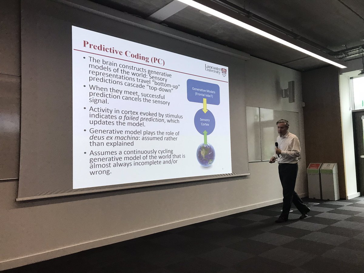 LancAudNeuro's tweet photo. Predictive coding from Dr Patrick May our first speaker of the afternoon #audpeeps #neuroscience #LANN2022 https://t.co/WbBKYQv8uV