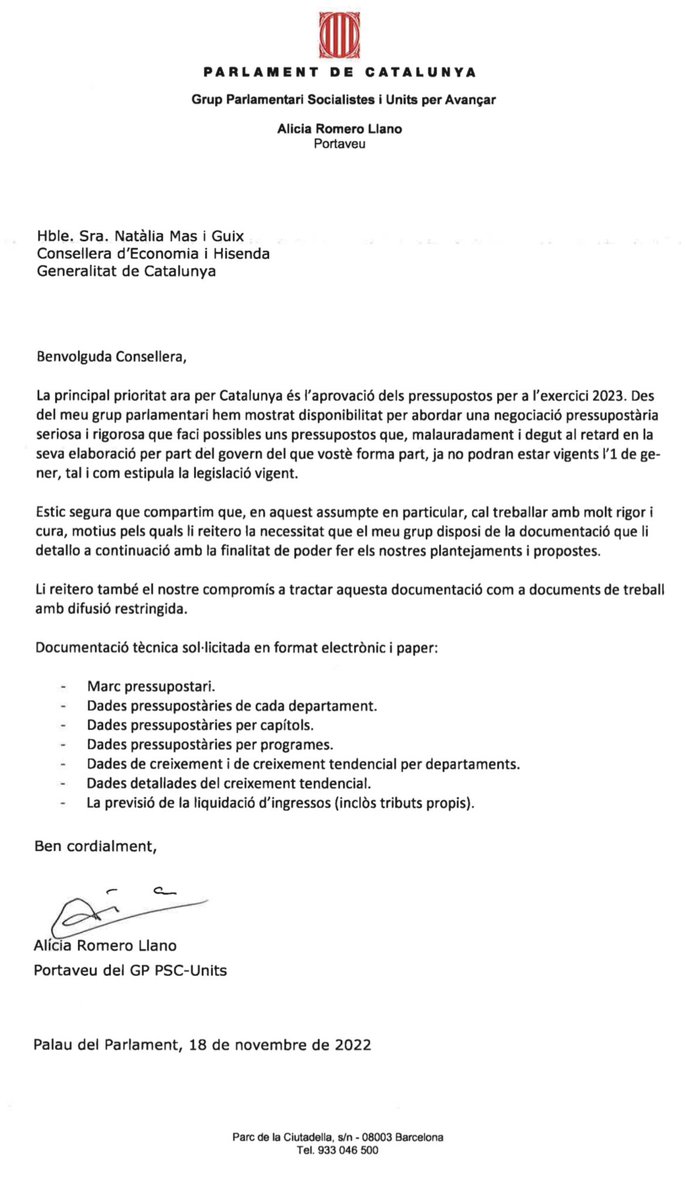 aliciarll's tweet photo. Benvolguda @LauraVilagra, això no va d'estratègies de negociació. Del que es tracta és de treballar amb rigor i seriositat per fer possible que Catalunya tingui el pressupost que es mereix per al 2023. https://t.co/ARC71VbuB7