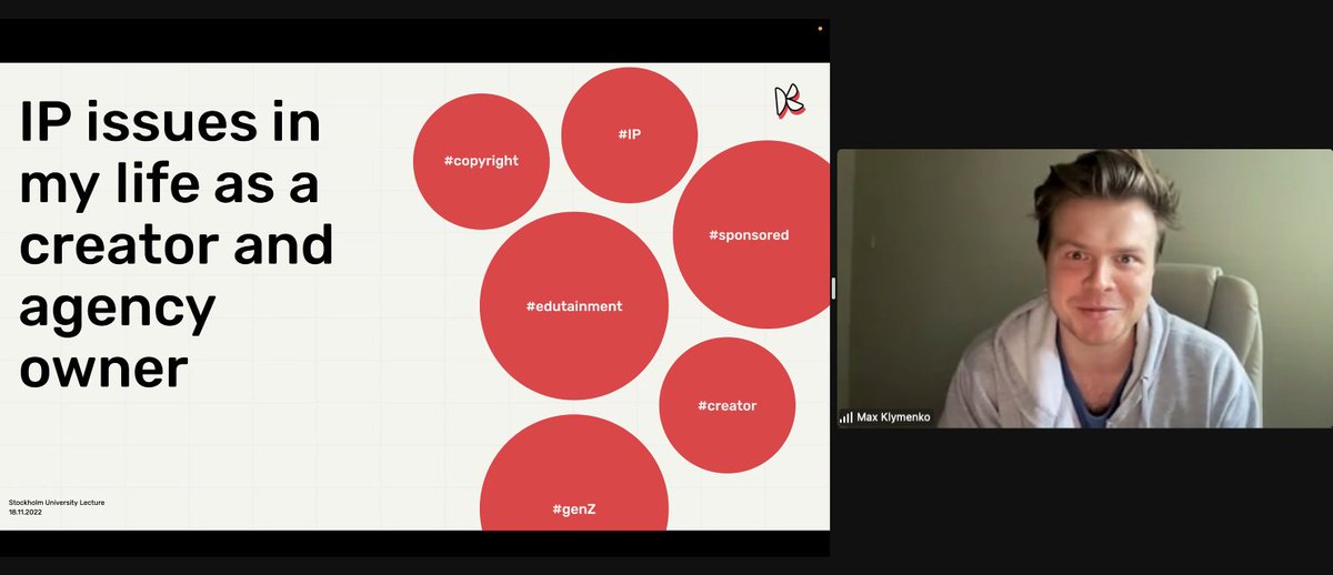 ip_llm's tweet image. Fascinating and entertaining session this morning with @MaxOKlymenko (klym&amp;amp;co) to discuss IP and copyright issues from the perspective of a YouTube and TikTok star: thanks for your time and the great discussion Max!