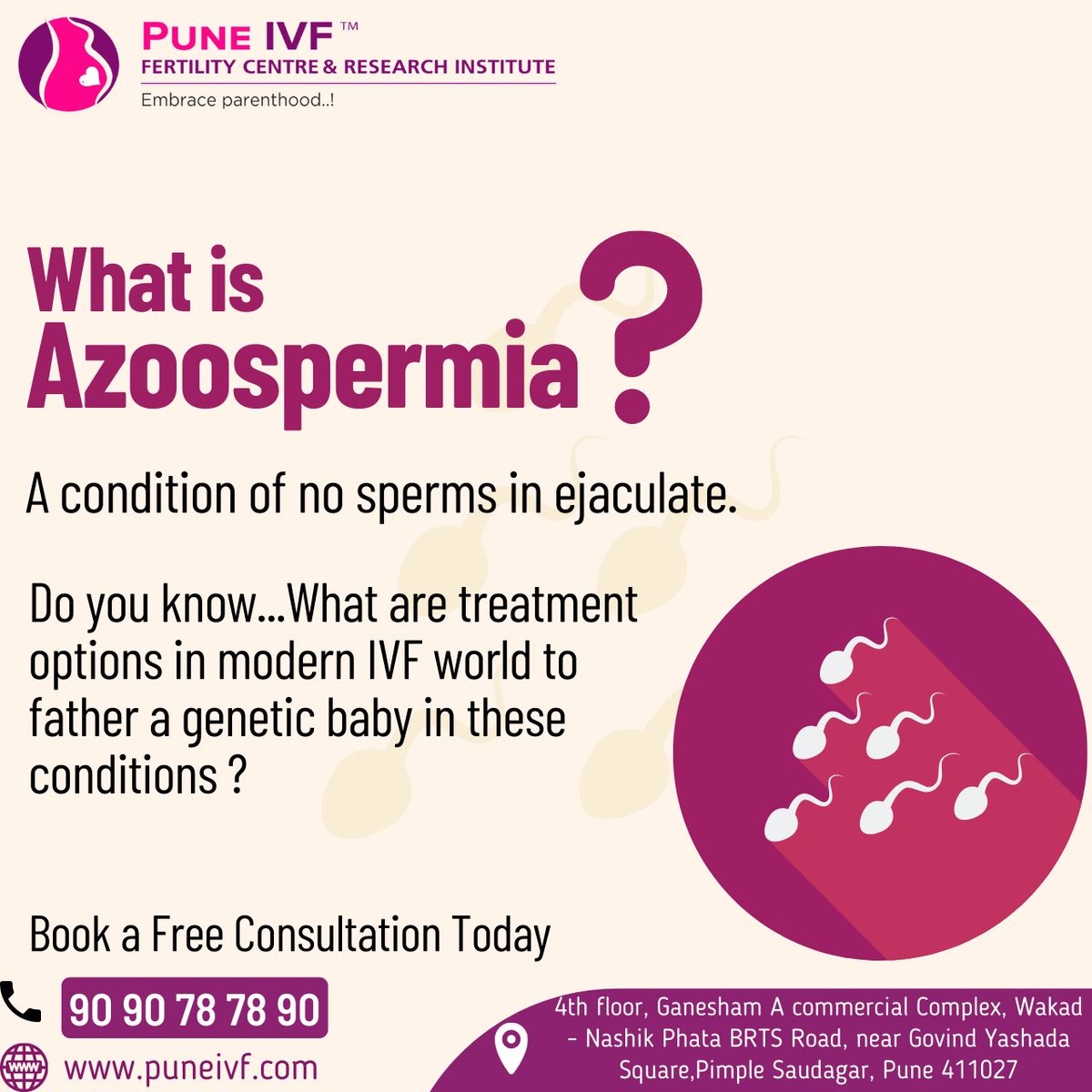 puneivf's tweet image. Azoospermia is a condition of no sperms in ejaculation. It results in the inability to reproduce.
Call Us - 90 90 78 78 90
.
.
.
#asthenozoospermia #aspermia #SpermProblem #sperminfection #infertilityjourney #infertilitysupport #gynecologist #PuneIVF #ivftreatment #ivfclinic