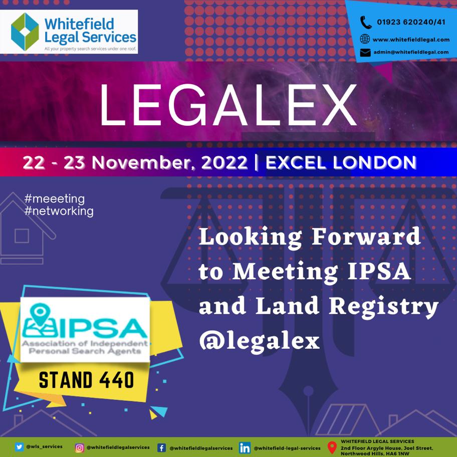 wls_services's tweet photo. Looking Forward to Meeting IPSA &amp; LAND REGISTRY @ LEGALEX

 Also Visit us at https://t.co/uZY1gNwhZJ to know us more 

#whitefieldlegalservices #wls #residential #commercial #propertyuk #propertysearch #uk #meeting #networking #ipsa #legalex #landregistry https://t.co/LSdoIC3rnF