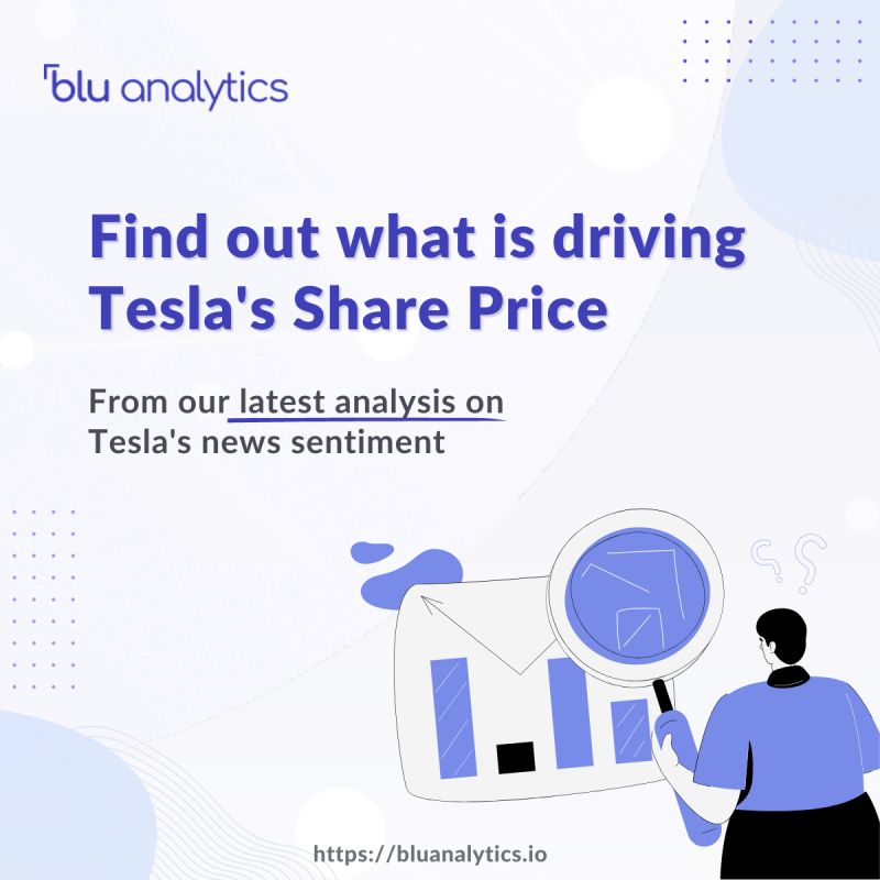 BluAnalytics's tweet photo. We analysed 5 million news articles on #Tesla, #Twitter and Elon Musk, to find out what exactly influences the company’s share price.📊 

Check out our full analysis in the  @MENAFN article ⬇ 
https://t.co/X4mwfd5kpN 

#newsanalytics #trading #twittertakeover #news #fintech https://t.co/WD5c0RNVvM