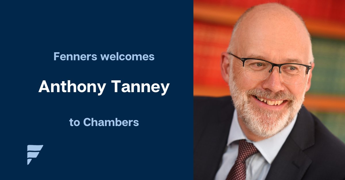 Fenners is delighted to welcome barrister Anthony Tanney to Chambers. Anthony specialises in commercial, residential and agricultural property, and made history as the first barrister at his previous Chambers to change set.

We are so glad he chose us and wish him all the best!