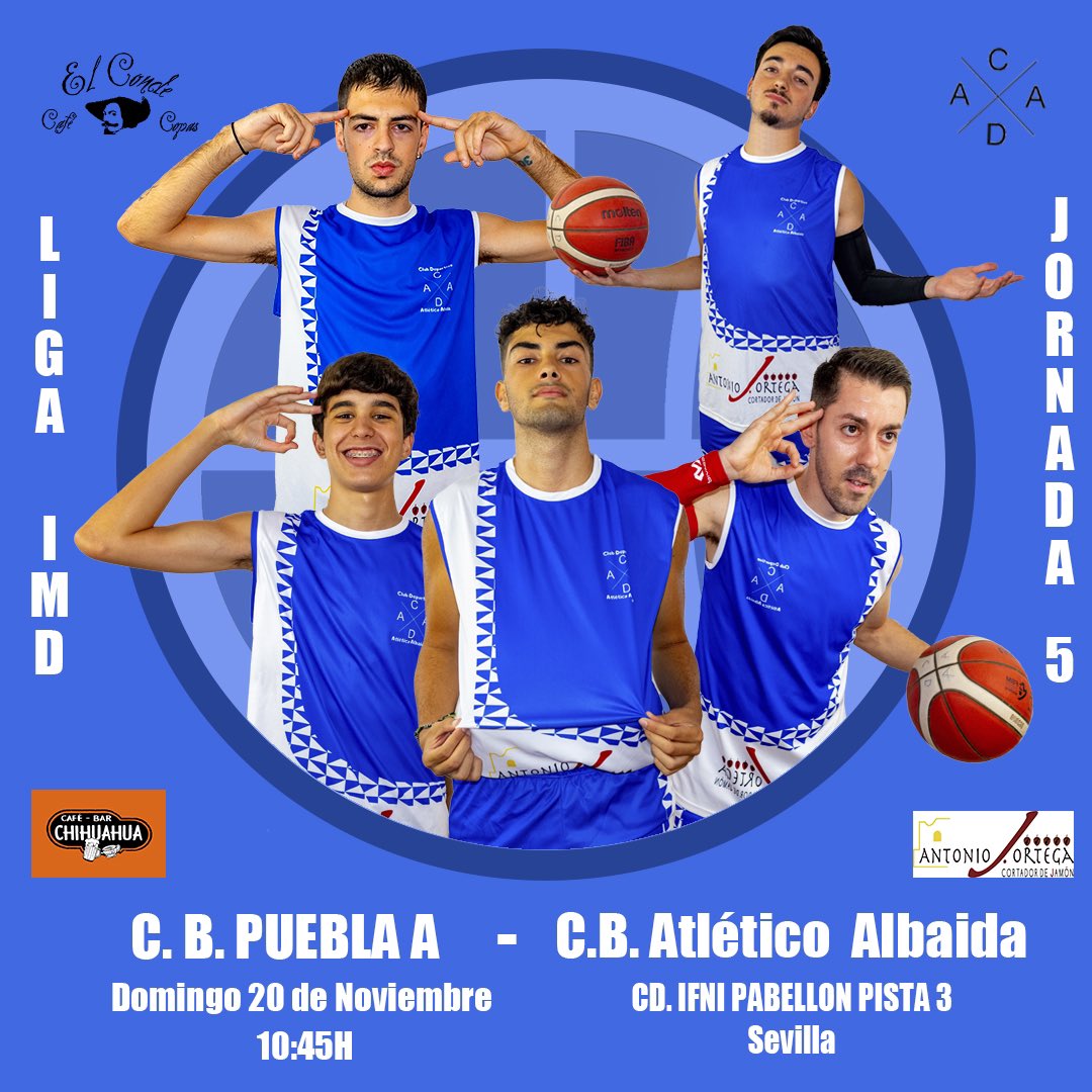 Atco_Alb_Basket's tweet photo. 🏀 JORNADA 5 🏀

@CBPueblaDelRio - @Atco_Alb_Basket 

🗓️ Domingo 20 de Noviembre 

🕒 10:45H

🏟️ C.D. IFNI PABELLÓN pista 3(Sevilla)

#vamosalbaida 

📰PATROCINADORES

@CafeConde 
@Marita_chiki 
#OrtegaAlbaida https://t.co/Qz2cgHVb04