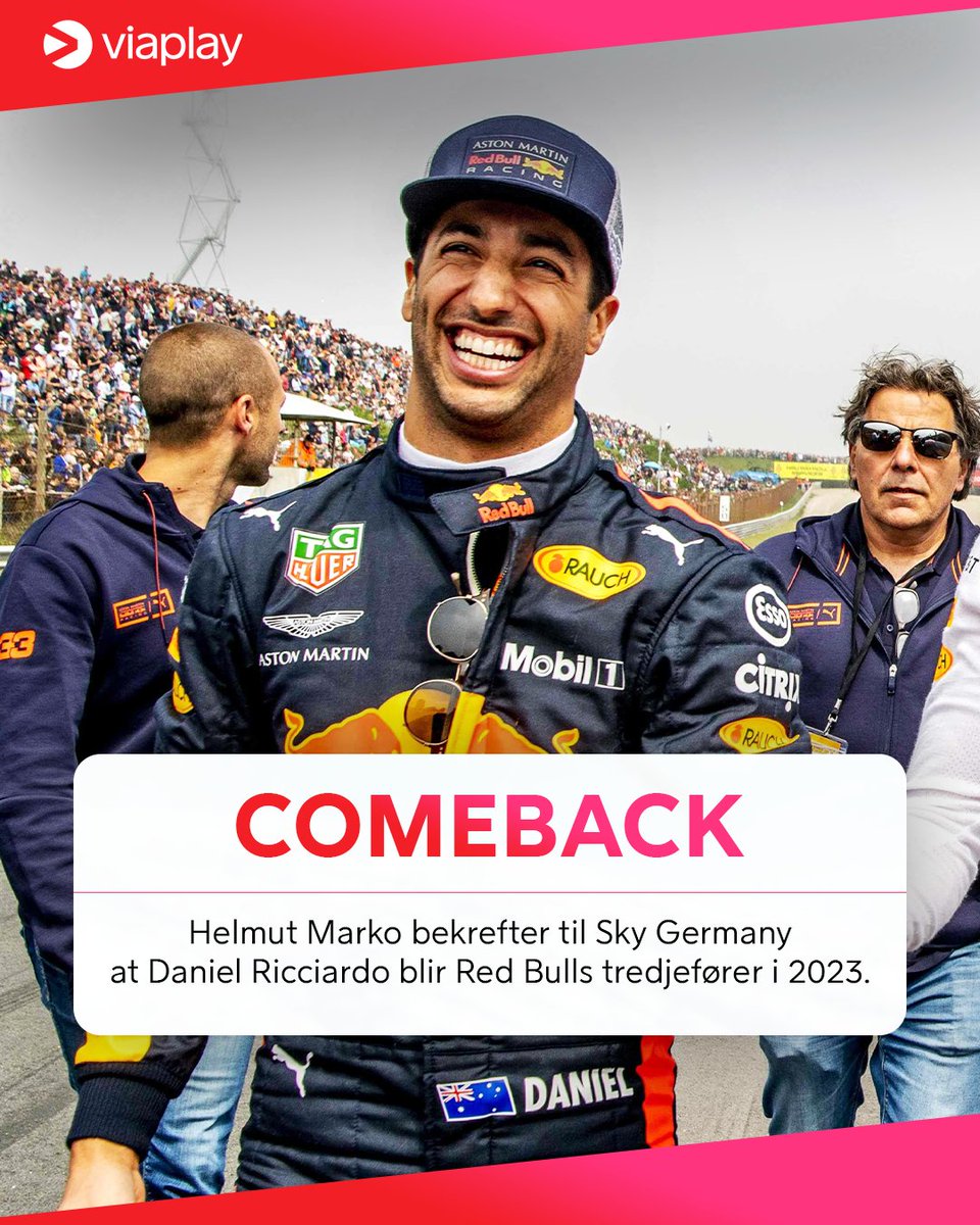 ViaplaySport's tweet photo. Daniel Ricciardo tilbake hos Red Bull 😲

Er dette en god avgjørelse?👇🏼 https://t.co/eixkZ3QhXI