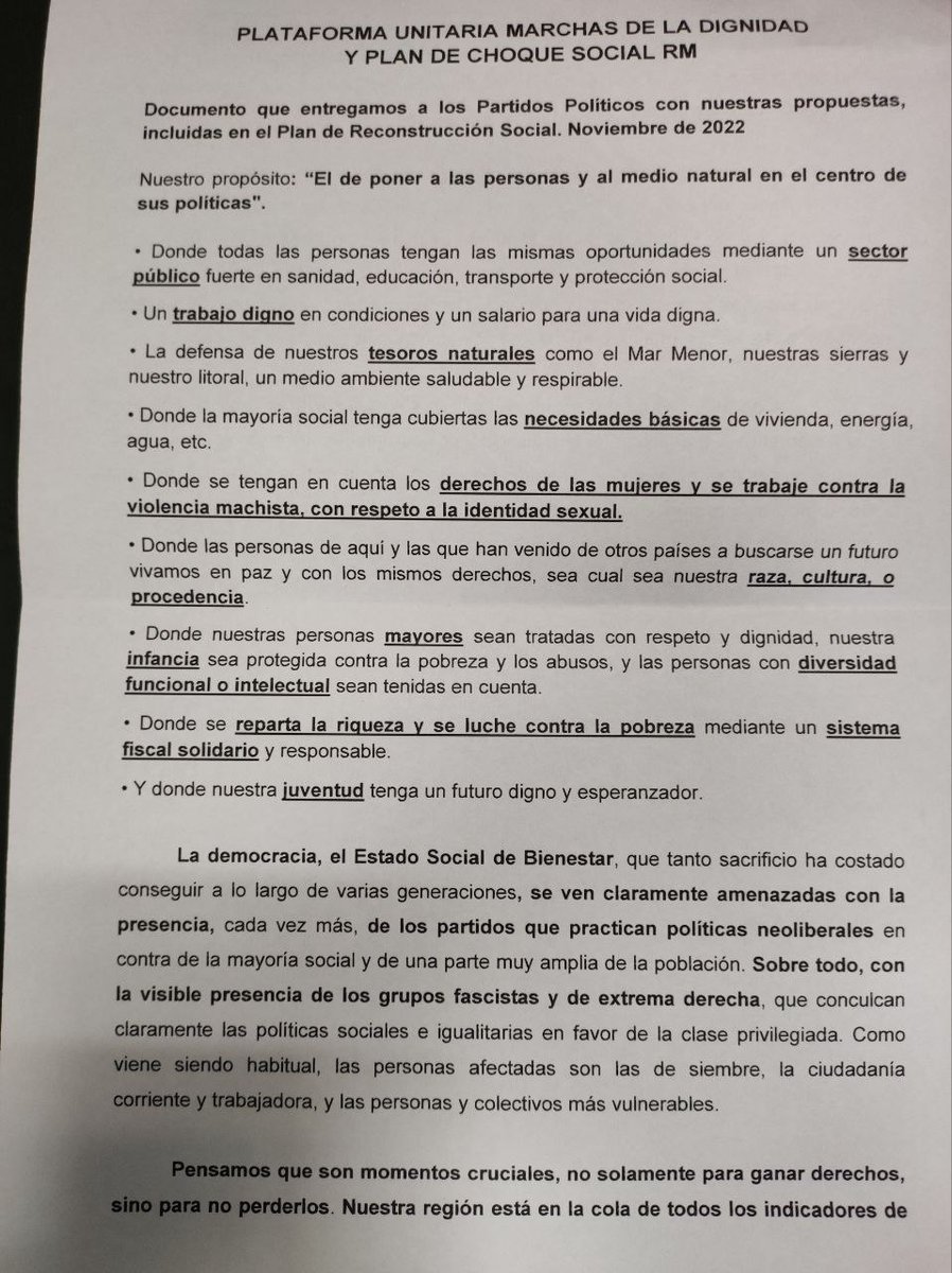 MariaMarinMart's tweet photo. Hoy me he reunido con @rm_plan y @Marcha_RM 👇

Apoyamos todas las propuestas de la plataforma para la mayoría social de nuestra Región y por la garantía de nuestros derechos. Siempre al lado de los colectivos, apoyando para ensanchar la participación https://t.co/VJ1jhfYgCQ