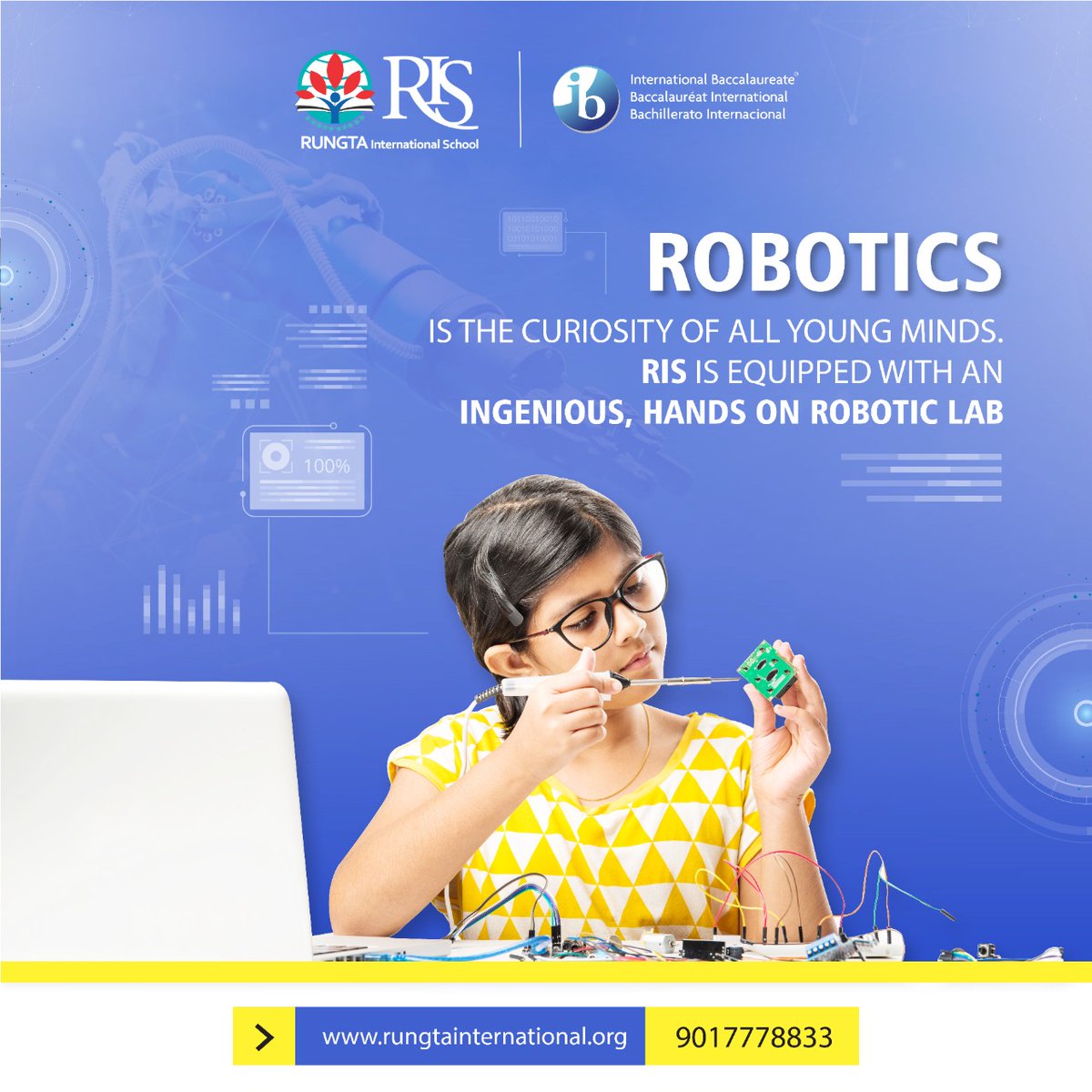 RungtaSchool's tweet photo. Robotics is the curiosity of all young minds.
RIS is equipped with an ingenious, hands on robotic lab!
.
.
.
#Chhattisgarh #robotics #adventures #rungtainternationalschool #roboticsforkids #adventurecamps #trendingpost #trending https://t.co/W83C1038ct