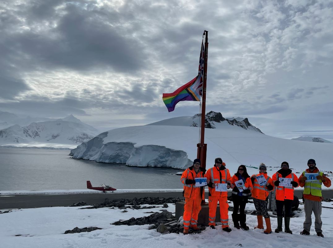 Celebrating #PolarPride . Diversity and different perspectives form the basis of science and research. Let's celebrate it among the community, not suppress it. Twin Otter landing in the background for good measure. #PolarPride2022 @BAS_News