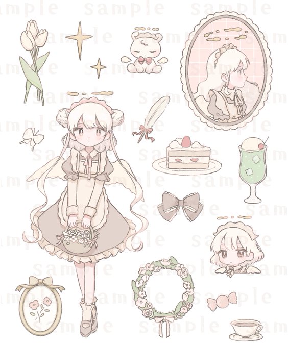 🌷新作ハーフカットシール🍰 