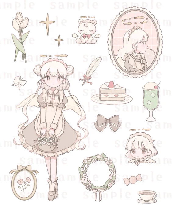 🌷新作ハーフカットシール🍰 